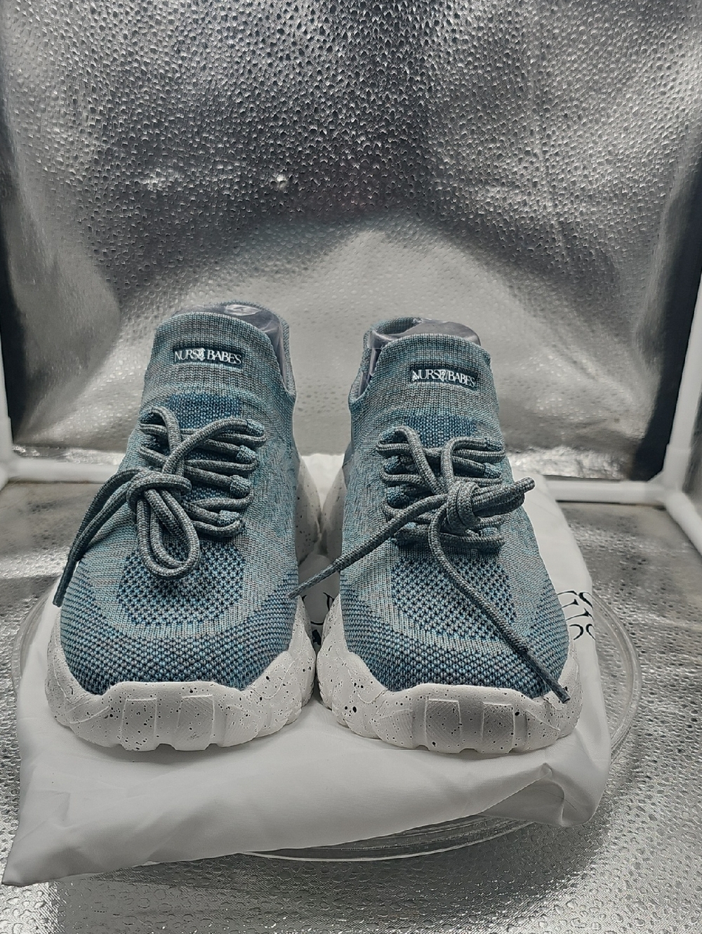 New In Dustbag Nurse Babes Blue Shoes For Woman Size 6